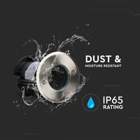 Set of 3 ground spotlights stainless steel square GU10 IP65 dimmable