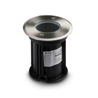 Set of 3 ground spotlights stainless steel square GU10 IP65 dimmable