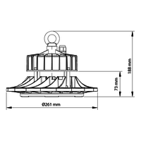 LED High bay 150W IP65 Dimbaar 6400K 160lm/W met 90° reflector Samsung Powered 5 jaar garantie