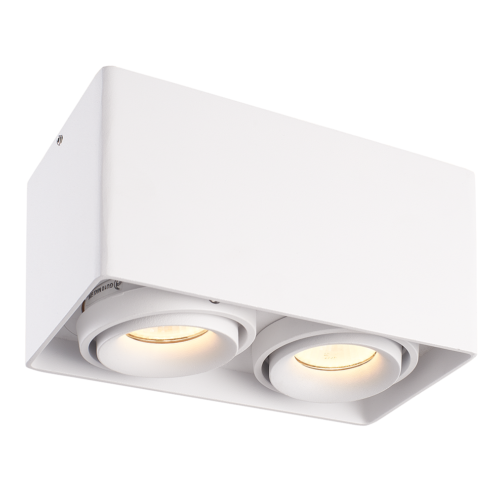 HOFTRONIC™ Dimbare LED Opbouwspot plafond Esto Wit 2 lichts kantelbaar incl. 2x GU10 spot 5W 6000K