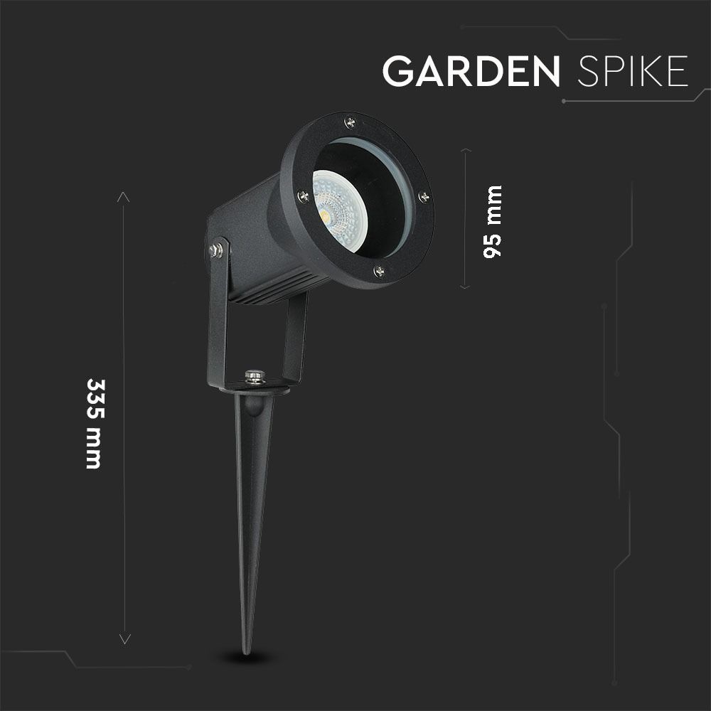 Set van 3 aluminium prikspots dimbaar 5 Watt GU10 4000K IP44 - Tuin spots, spots bodem buiten