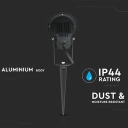 Set van 9 aluminium prikspots dimbaar 5 Watt GU10 4000K IP44 - Tuin spots, spots bodem buiten