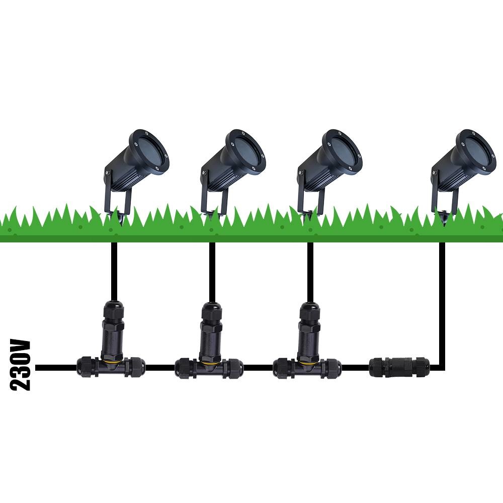 Prikspot aluminium zwart 5W 6000K IP44 spatwaterdicht 3 jaar garantie - Tuin spots, spots bodem buiten