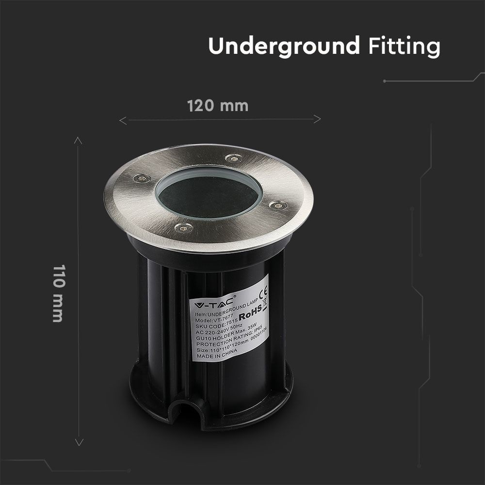 Grondspot RVS rond 5W 6000K IP65 waterdicht 3 jaar garantie Grondspot buiten 230V