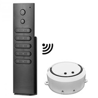 Set van 8 dimbare LED inbouwspots Bari zwart GU10 5 Watt 2700K IP65 waterdicht incl. afstandsbediening