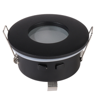 Set van 10 stuks dimbare LED inbouwspots Porto met 5 Watt spot IP44 Zwart incl. afstandsbediening