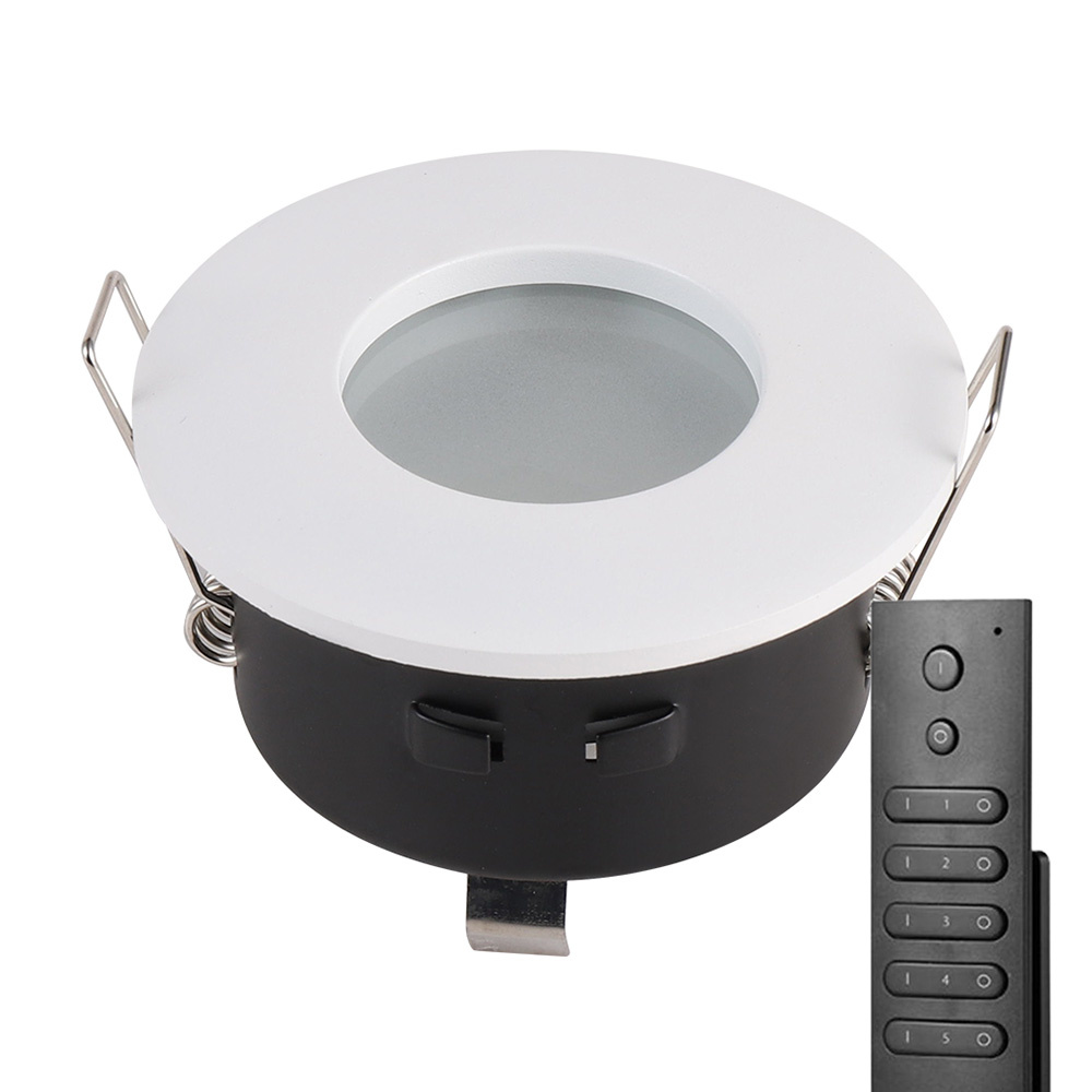 20x HOFTRONIC Barcelona - Inbouwspot met afstandsbediening - LED - Zaagmaat 73mm - Wit - Dimbaar - 5 Watt - 350 lumen - 230V - 2700K Extra warm wit - Verwisselbare GU10 - Plafondsp