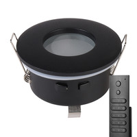 Set van 10 stuks dimbare LED inbouwspots Porto met 5 Watt spot IP44 Zwart incl. afstandsbediening