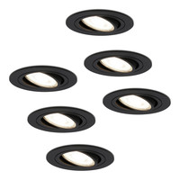 Komplettset 6 Stück Dimmbare LED Einbaustrahler Miro 5 Watt 4000K Neutralweiß Schwenkbar IP20
