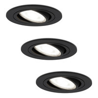 Komplettset 3 Stück Dimmbare LED Einbaustrahler Miro 5 Watt 6400K Tageslichtweiß Schwenkbar IP20