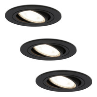 Set van 3 dimbare LED inbouwspots Miro 5 Watt 4000K neutraal wit kantelbaar IP20