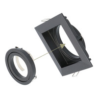 Komplettset 3 Stück dimmbarer LED Einbaustrahler Durham 5 Watt 4000K Schwarz Schwenkbar IP20