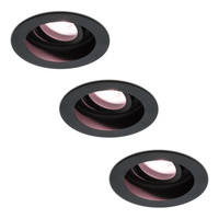Set van 3 stuks smart WiFi LED Inbouwspots Laredo zwart 5 Watt RGBWW kantelbaar IP20