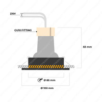 Dimmable recessed LED spotlight Laredo 5 Watt 6400K black tiltable IP20