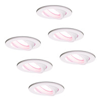 Satz von 6 intelligenten WiFi LED-Einbaustrahler Dublin RGBWW Schwenkbar Weiß IP20