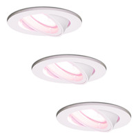 Satz von 3 intelligenten WiFi LED-Einbaustrahler Dublin RGBWW Schwenkbar Weiß IP20