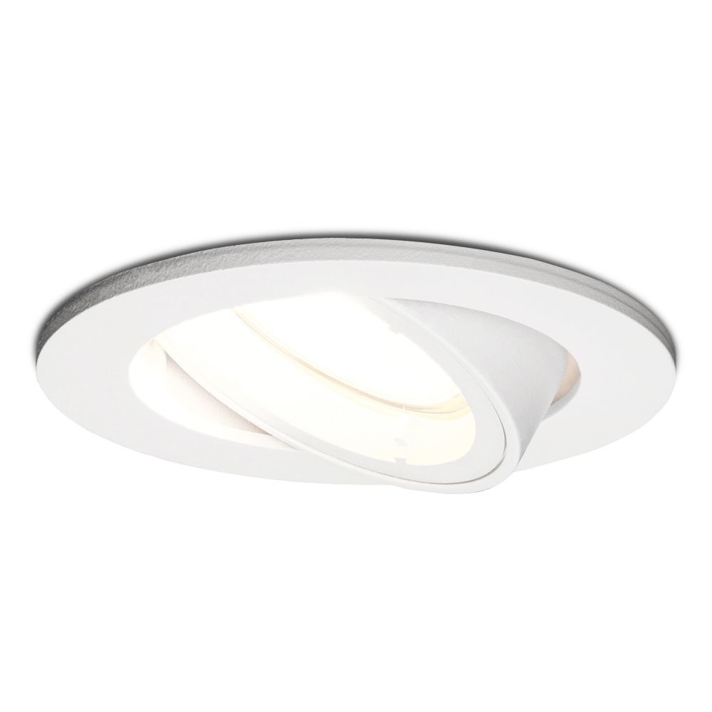 HOFTRONIC Dublin - LED Inbouwspots - Wit - Dimbaar en kantelbaar - GU10 - Voor woonkamer, gang en slaapkamer - IP20 - Rond Ø80 mm - 6400K Daglicht wit - 5 Watt - 400 lumen - Spotje