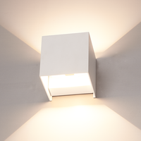 Kansas - Dimmable LED wall light cube - 6 Watt - 3000K warm white - Up & Down light - IP65 - White - For outdoor and indoor use