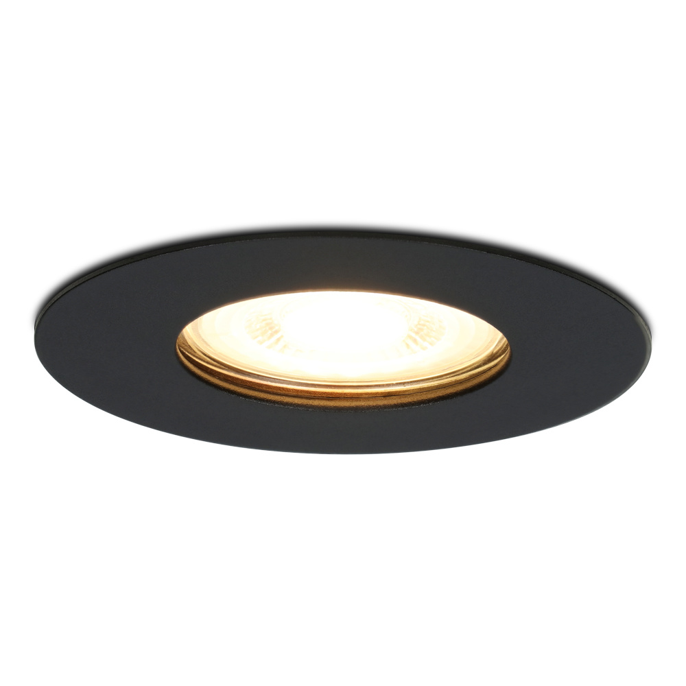 Hoftronic LED Inbouwspot Bari 4W 345lm 6500K - Dimbaar IP65 Zwart Rond