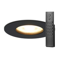 Set van 8 dimbare LED inbouwspots Bari zwart GU10 5 Watt 2700K IP65 waterdicht incl. afstandsbediening
