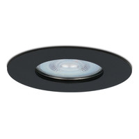Set van 8 dimbare LED inbouwspots Bari zwart GU10 5 Watt 2700K IP65 waterdicht incl. afstandsbediening