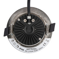 Set van 20 dimbare LED inbouwspots Rome - RVS - 6 Watt - Kantelbaar - 2700K warm wit - IP44 - Inclusief afstandsbediening - Geringe inbouwdiepte