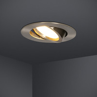 Set van 20 dimbare LED inbouwspots Rome - RVS - 6 Watt - Kantelbaar - 2700K warm wit - IP44 - Inclusief afstandsbediening - Geringe inbouwdiepte