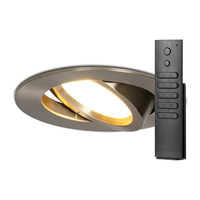 Set van 14 stuks LED inbouwspots Rome RVS IP44 6 Watt 2700K dimbaar kantelbaar incl. afstandsbediening 5 jaar garantie