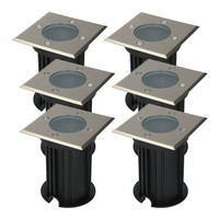 6x Ramsay dimmable LED ground light Square stainless steel excl. GU10 light source IP67 waterproof 3 years warranty