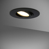 Set of 12 LED recessed downlights Naples IP65 8 Watt 2700K dimmable 360° tiltable Black incl. remote control