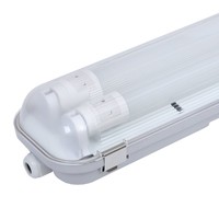 10x LED T8 dubbel TL armatuur 150 cm IP65 waterdicht 2x24W 6240lm 130lm/W 3000K - warm wit - koppelbaar - EIA subsidie geschikt