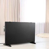 Glazen Paneelverwarmer - Elektrische kachel - Panel Heater - Paneelverwarming - Portable Heater - Elektrische verwarming - Zwart