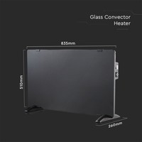 Glazen Paneelverwarmer - Elektrische kachel - Panel Heater - Paneelverwarming - Portable Heater - Elektrische verwarming - Zwart