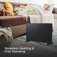Glazen Paneelverwarmer - Elektrische kachel - Panel Heater - Paneelverwarming - Portable Heater - Elektrische verwarming - Zwart