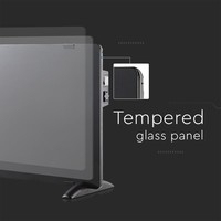 Glasflächenheizung - Elektrischer Heizer - Flächenheizer - Tragbarer Heizer - Schwarz