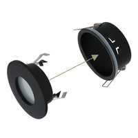 Set van 3 stuks dimbare LED inbouwspots Porto met 5 Watt 4000K spot IP44 Zwart