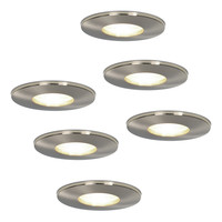 Set of 6 dimmable LED downlights Vegas 6.5 Watt 4000K spot IP44