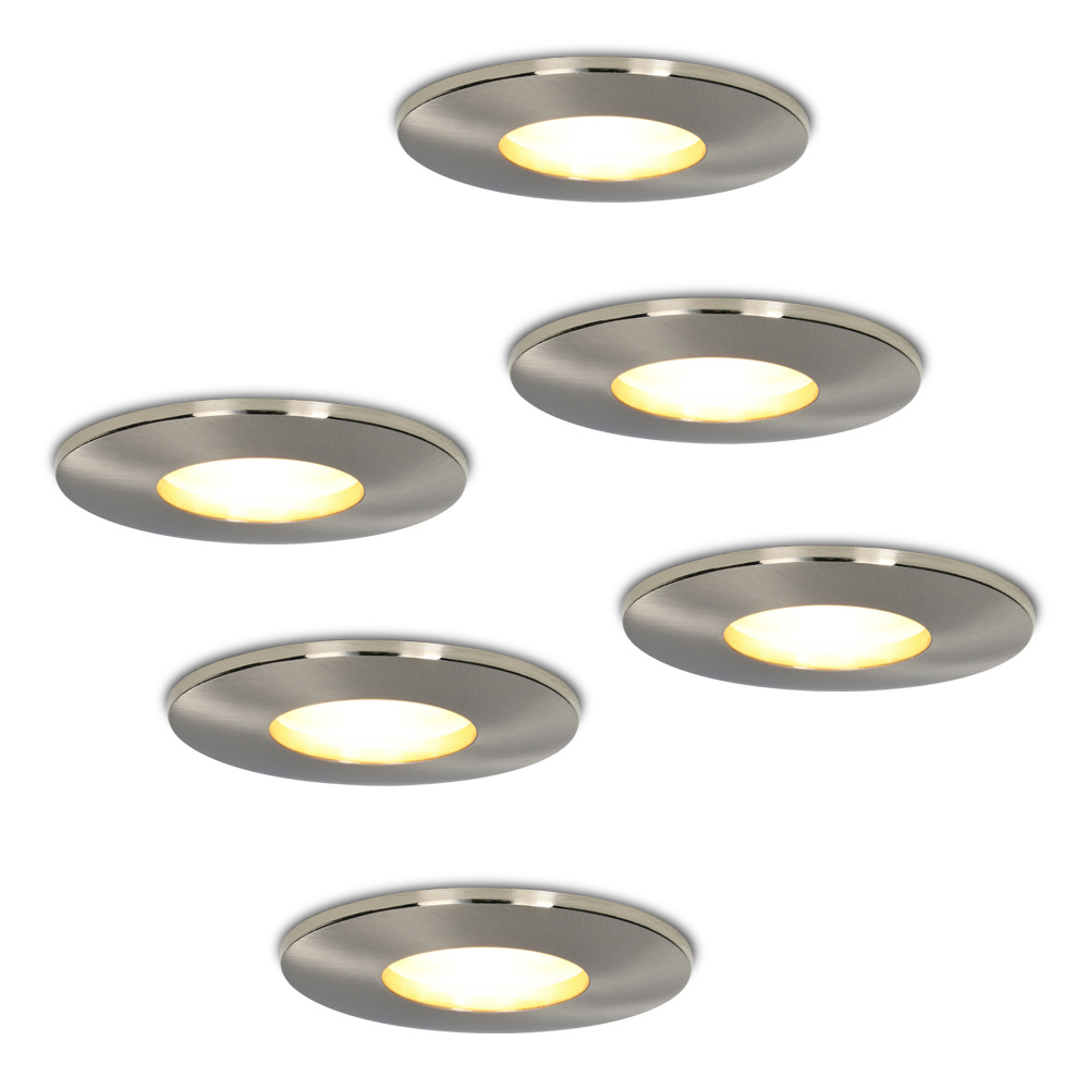 HOFTRONIC™ Set van 6 stuks dimbare LED inbouwspots Vegas met 5 Watt 2700K spot IP44