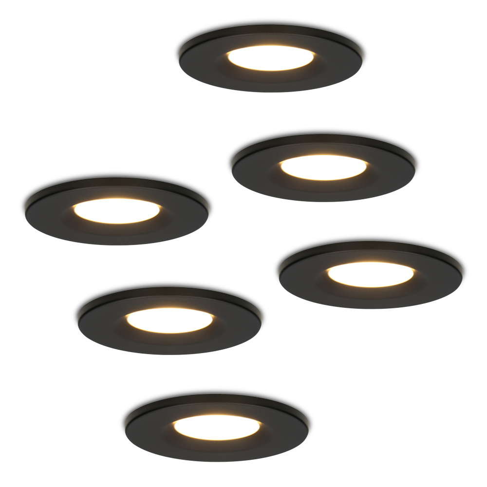 Spot encastrable LED HOFTRONIC ™ 3 spots - Noir - Rond - IP65 - GU10 -  Dimmable - Spot