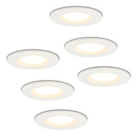 Komplettset 6 Stück Dimmbarer LED Einbaustrahler weiß Venezia 6 Watt 2700K IP65