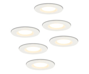 IP65 LED - 2700K - - Satz Venezia Einbaustrahler - - Weiß 6er Dimmbar