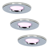 Set van 3 stuks smart WiFi LED inbouwspots Venezia RGBWW 6 Watt IP65 Chrome