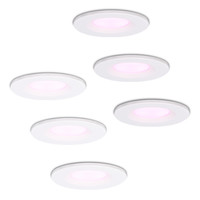 Satz von 6 intelligenten WiFi LED-Einbaustrahlern Venezia RGBWW 6 Watt IP65 Weiß