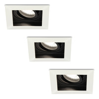 Komplettset 3 Stück Dimmbare LED Einbaustrahler Durham 5 Watt 6400K Tageslichtweiß Schwenkbar IP20