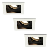 Set van 3 stuks Dimbare LED inbouwspot Durham 5 Watt 4000K neutraal wit Kantelbaar IP20