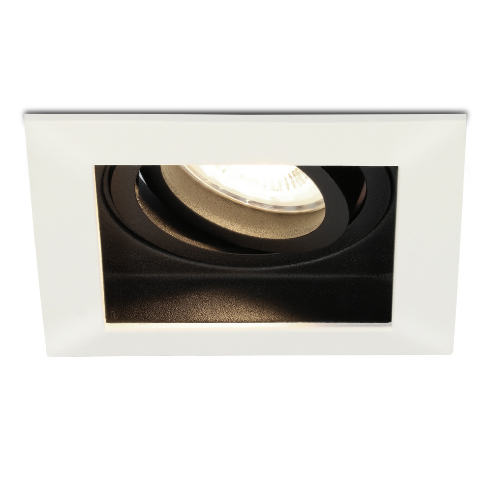 HOFTRONIC™ Durham dimbare LED inbouwspot - Kantelbaar - Vierkant - Verzonken - Wit - 5W - GU10 - Plafondspots - 4000K neutraal licht - IP20