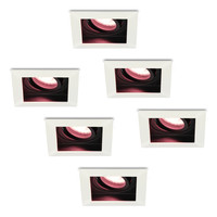 6x Durham slimme LED inbouwspots - WiFi & Bluetooth - Dimbaar via app - Kantelbaar - Vierkant - RGBWW - 5.5W - GU10 - Wit - IP20 voor binnen