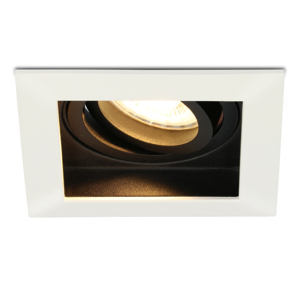 HOFTRONIC™ Durham dimbare LED inbouwspot - Kantelbaar - Vierkant - Verzonken - Wit - 5W - GU10 - Plafondspots - 2700K warm licht - IP20