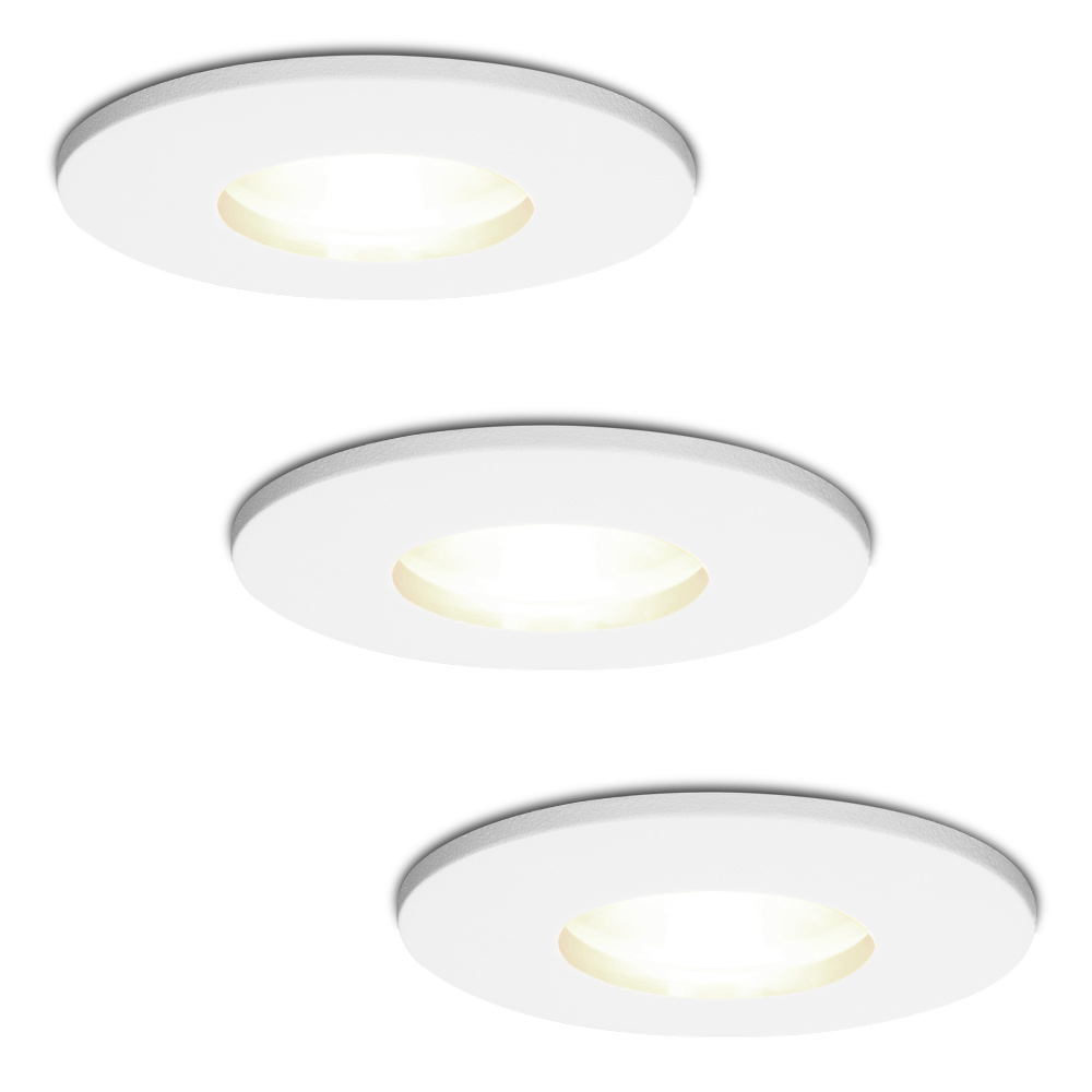 HOFTRONIC Set van 3 stuks dimbare LED inbouwspots Barcelona met 5 Watt 4000K spot IP44