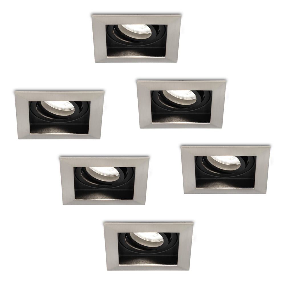 HOFTRONIC™ Set van 6 stuks Dimbare LED inbouwspot Durham 5 Watt 6400K daglicht wit Kantelbaar IP20